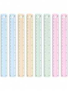 Righello in metallo alluminio Morandi, durevole, adatto per scuola, casa, ufficio, fai da te, strumenti di misurazione per artigianato, uso domestico e ufficio. Tavolozza dei colori Morandi, strumento di misurazione di precisione, durevole, perfetto per scuola, casa o ufficio. Ritorno a scuola