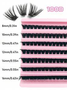 Asiteo 7 Rows 112pcs Single Lash Clusters, 100D D Curl, 8-16mm, DIY Lash Clusters, Thick & Fluffy, Natural Look, Reusable, Single Lash Extension Kit, Suitable For Home Or Outdoor Use, Applicable For Daily Life, Wedding, Date, Party, Travel, Spring Season - D - View 5