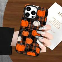 Funda protectora para teléfono con diseño de calabaza a rayas naranjas y negras, con orificios grandes, compatible con phone 16 Pro Max, 16, 15 Pro, 14, 14 Plus/14 Pro Max, 13, 13 Pro, 12 Pro, 11/11 Pro Series. Regalos para cumpleaños y fiestas - Blanco - Ver 5