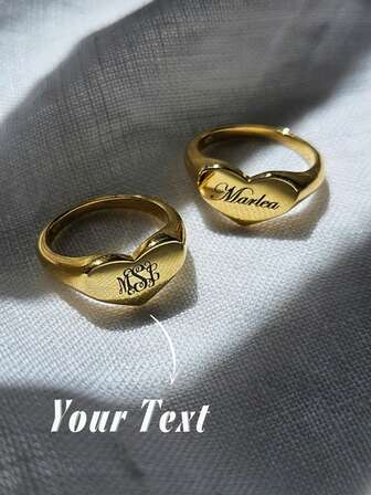 1 buc inel personalizat cu nume, inel cu sigiliu personalizat - inel personalizat - inel cu inițială - inel gros cu degetul mic - inel cu literă - inel cu sigiliu auriu - inel îndrăzneț