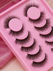 6 pares de pestañas postizas de mink natural, esponjosas, suaves y dramáticas en 3D, pestañas postizas negras delgadas, pestañas postizas de múltiples capas cortas y gruesas, productos de maquillaje para principiantes de gran capacidad extendida, para bodas, fiestas, reuniones de trabajo diarias, pestañas postizas naturales y cómodas hechas a mano, delgadas, naturales, realistas y duraderas, que se pueden reutilizar para citas diarias, disfraces y son herramientas de moda y belleza populares. - Pestañas Naturales - Ver 6