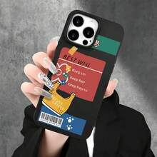 Funda protectora para phone con diseño de etiqueta de color y orificios grandes. Compatible con phone 16 Pro Max, 16, 15 Pro, 14, 14 Plus/14 Pro Max, 13, 13 Pro, 12 Pro, 11/11 Pro. Regalos para cumpleaños y fiestas. - Negro - Ver 2