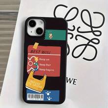 Funda protectora para phone con diseño de etiqueta de color y orificios grandes. Compatible con phone 16 Pro Max, 16, 15 Pro, 14, 14 Plus/14 Pro Max, 13, 13 Pro, 12 Pro, 11/11 Pro. Regalos para cumpleaños y fiestas. - Blanco - Ver 3