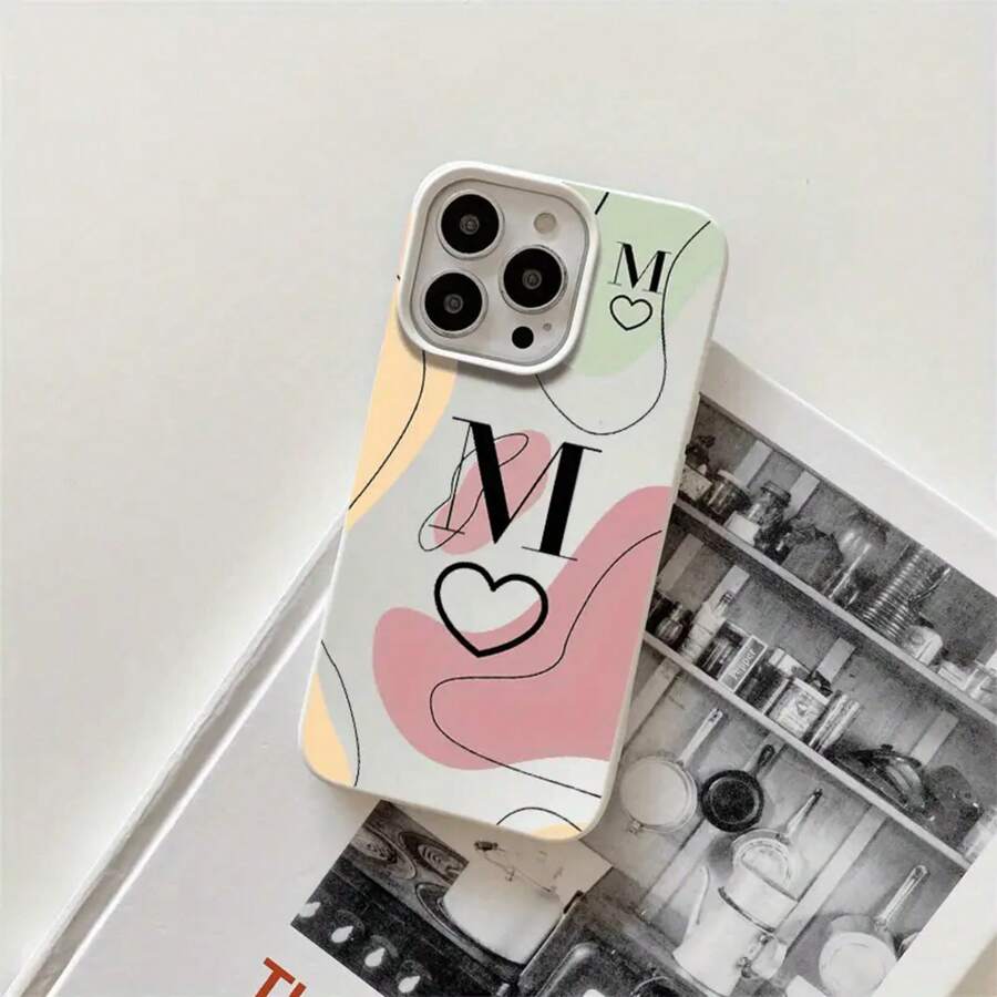 Funda para phone (1 unidad). Estas fundas para teléfono presentan un diseño de líneas en bloques de color con orificios grandes, imitando un estilo clásico. Son compatibles con los modelos 16 Pro, 16, 15 Pro, 14, 14 Plus, 14 Pro, 13, 13 Pro, 12 Pro y 11/11 Pro. Son un excelente regalo para cumpleaños y fiestas. - Blanco - Ver 1