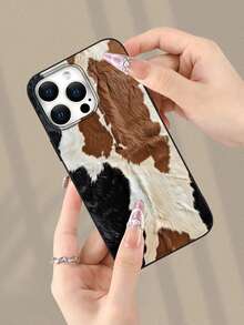 1 Stück Kuhflecken Muster klassische Herren Krawatte, geeignet als Geburtstags-, Feiertags-Geschenk für Freunde, Familie, Paar, sich selbst, schwarze matte weiche Schutzhülle kompatibel mit iPhone 17/16/15/14/13/12/11/Pro/ProMax/X/XR/XS/XSMAX/7/8/PLUS - Schwarz - Übersicht 3