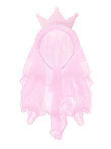 1/4/6pcs Ombre Sequin Crown With Veil Headband, Sweet Princess Headpiece For Kids, Party, Festival, Holiday Celebration