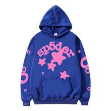 Gender - Neutral Fashion Hooded Set - Creative Star Pattern With Letter Decoration, Comfortable Casual Sports Style, Versatile For Daily Outings - 藍色一套 - 查看 3