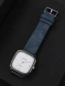 3pcs/Set Men's Fashion Square Minimalist Scale Dial Quartz Wrist Watch & Belt Combo Set (Watch Box Not Included) - Multicolor - View 8