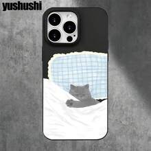 Funda protectora para phone con diseño de gatito durmiendo, con orificios grandes. Compatible con phone 16 Pro Max, 16, 15 Pro, 14, 14 Plus/14 Pro Max, 13, 13 Pro, 12 Pro, 11/11 Pro. Regalos para cumpleaños y festividades - Blanco - Ver 2