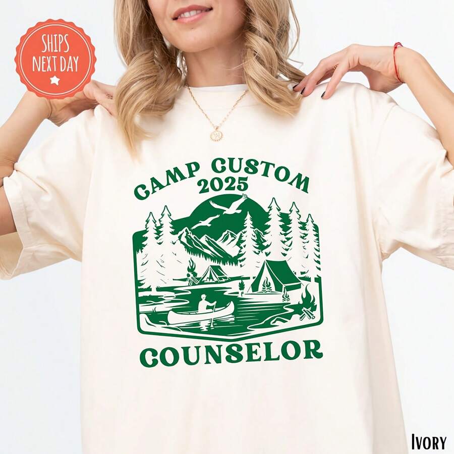 Custom Camp Counselor Shirt - Summer Camp Tee - Personalized Camp Counselor TShirt - Family Camp Shirts - Camping TTShirts - 白色09 - 查看 1