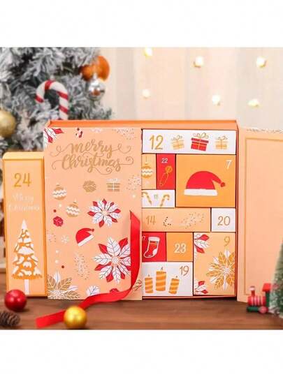 1 Set Of 24 Cardboard Boxes Christmas Advent Calendar, Perfect For DIY Adult Gift And Holiday Decoration