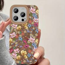 Funda para móvil con diseño retro de piel sintética de oveja. Compatible con phone 16 Pro Max, 15 y 14 Plus. Diseño moderno y artístico. Color marrón. Protector de alta calidad. Suave y acolchado. Para hombres y mujeres. - Colores mixtos 1 - Ver 8