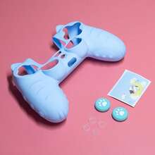 DATA FROG 可爱卡通硅胶套 适用于 PS 4 控制器 软保护壳 带拇指握把和贴纸 - 款式 - 查看 5