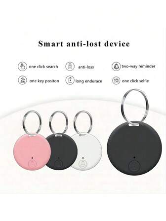 1 pieza Rastreador Bluetooth inteligente anti-pérdida - Diseño compacto y redondo, con llavero incorporado, compatible con iOS/Android, alarma de separación Bluetooth de 15 m, localización y seguimiento en tiempo real a través de la aplicación, búsqueda precisa para llaves/billetera/mascotas, sin tarjeta SIM requerida, batería reemplazable, duradero