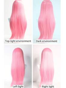 Heat Resistant Chemical Fiber Wigs Daily Wear Women Wigs Sweet Cute Wigs Prom Party Wigs Natural Hair - Hồng - Xem 4