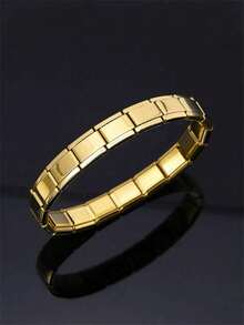 1/2pcs Stainless Steel Smooth Italian Style Bracelet, Stainless Steel Bracelet, Simple & Fashionable For Daily Wear, Silver Charm Bracelet, Suitable For Women Gatherings And Unisex