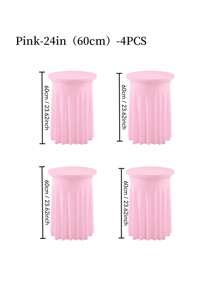 4pcs/2pcs/1pc Sunflower Cocktail Round Tablecloth, 32/24 Inch, Wrinkle-Resistant Stretch Tablecloth, Ruffled Tablecloth, Suitable For Party, Bar, Wedding Events