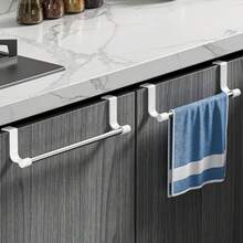 Space-Saving Stainless Steel Over-Door Towel Rack - Easy Install, Rust-Resistant Hanging Bar For Bathroom & Kitchen Towel Holder For Bathroom Towel Rack For Bathroom Kitchen Items Kitchen Accessories Kitchen Tools - 1pc - View 8