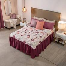 DECO HOGAR Super Soft Lightweight Double-Sided Quilt With Ruffle, Various Models, Double And King Size, Viann. - Azalea - View 4