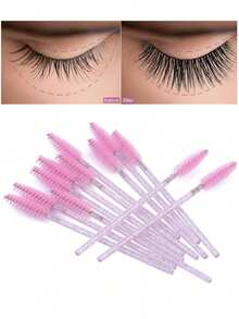 50/100 szt. kryształowych szczoteczek do rzęs, szczoteczki do tuszu do rzęs z pojemnikiem, giętkie jednorazowe szczoteczki do brwi, szczoteczka do przedłużania rzęs, szczoteczka do brwi, szczoteczka do cieni do powiek, szczoteczka