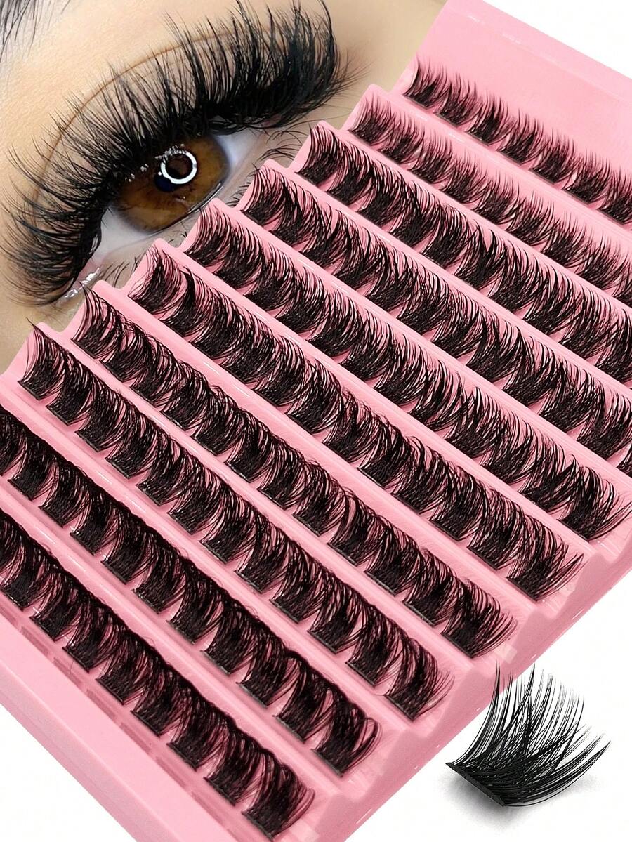 Asiteo 120 片 D 卷曲簇状睫毛 - 细带和柔软睫毛延长，适合日常和特殊活动的自然外观，沙龙品质的浓密效果，易于在家使用或 DIY 睫毛延长，轻盈睫毛，混合长度，佩戴舒适，睫毛簇，美容爱好者斜线簇，睫毛簇，单根睫毛，睫毛，假睫毛 - D - 查看 1