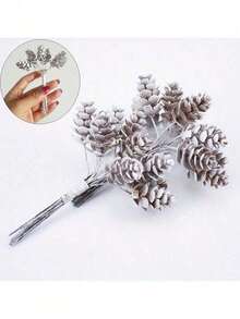 20/10pcs Christmas Pine Cone Bouquet, 3.94inch Artificial Pine Cones, DIY Wreath Hanging Decor, Christmas Tree Ornaments, Holiday Decorations, Home Decor, Christmas Decorations - Multicolor - View 5