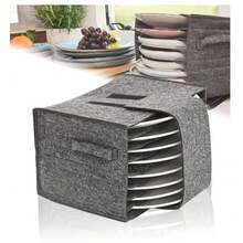 2PCS Caravan Plate Holder Tableware Storage Bag For Motorhome Campervan Boat Cupboard - Dark Grey - View 4