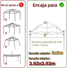 Repuesto De Lona para Toldo (sin Paredes) Tamaño Exterior 3x3m Interior 2.92x2.92m Impermeable Protección Plegable Acero Lona Impermeable Jardín Casa Exterior Facil Armado Y Transporte (Blanca) - Rojo con UV Protección - Ver 8
