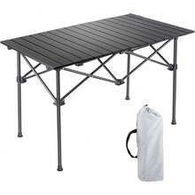Mesa Plegable Camping, 95 * 55cm Plegable Playa De Portátil, Mesa De Camping Plegable Pequeña Adecuado para Exteriores, Playa, Picnic, Barbacoa, Pesca - 95 * 55 cm - Ver 11