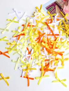 100 件混色缎带蝴蝶结 - 迷你蝴蝶结，适用于 DIY 工艺品、发夹、玩偶配饰、信封装饰、手工制品、礼品包装装饰和制作发夹和头带、礼品篮、生日包裹、节日装饰、办公室装饰、花环、婚礼、新娘送礼会、派对