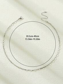 Aboocag 極簡鏈條樣式項鍊 - 銀色 - 查看 3