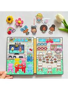 Toca Boca 宝宝城堡 Toca 世界 DIY 场景手工安静书女孩角色扮演纸娃娃儿童手工套装 - 彩色 - 查看 3