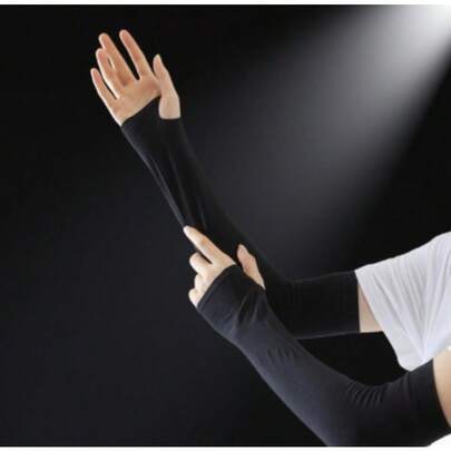 1pc  Lightweight Sunscreen Ice Sleeve: Long Design With Ice Feel, Breathable, Lightweight And Skin Friendly, Outdoor Sunshade And Cooling Tool