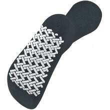 Men's Women Grip Socks Diabetic Loose Top Therapeutic  Non Skid Gripper Soft Cotton Full Cushioned Crew Socks - màu đen - Xem 2