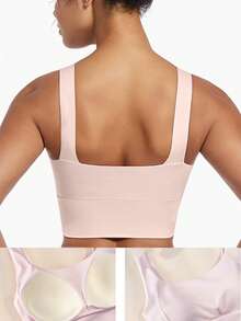Yoga Tank Top, Breathable Sports Bra With Shock Absorption And Shaping Function, Sculpts Beautiful Back Lines, Suitable For Fitness Exercises Pink Spring - Pink - View 3