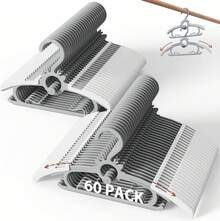 Baby Clothes Hangers 80PCS, 11"-14" Extendable And Stackable Kids Hangers, 45g Ultra-Thick Space Saving Non-Slip Plastic Hanger For Infant, Toddler And Nursery Closet, Gray - Xám - Xem 10