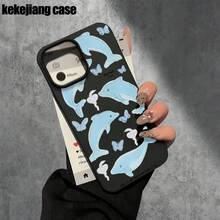 Funda protectora para teléfono con orificio grande y diseño de delfín, compatible con phone 16 Pro, 16, 15 Pro, 14, 14 Plus, 14 Pro, 13, 13 Pro, 12 Pro y series 11/11 Pro. Regalos para cumpleaños y celebraciones. - Blanco - Ver 6