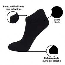 SL.MAX Calcetines tines para hombre, paquete de 12 pares con diferentes combinaciones de color negro,gris,blanco y azuls tines deportivos ligeros para cualquier deporte. - Negro - Ver 3