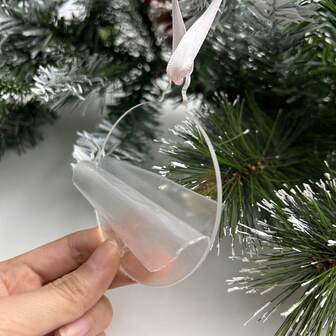 7,5 cm, 10 cm tomma plastdekorationer, transparenta akryldekorationer, tomma runda akryldekorationer, julhängande ringar, gör-det-själv-pyssel med tomma julgranar