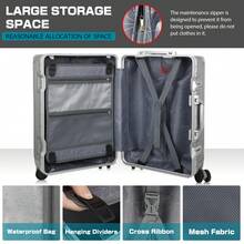 Luggage Travel Suitcase Carry On Luggage PC+ABS Suitcases With Double Spinner Wheels Airline Approved Luggage With TSA Lock 28 Inch,Vacation - 銀色 - 查看 3