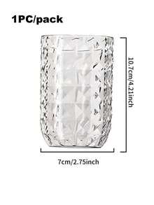 1pc Diamond Texture Transparent Gargle Cup, Large Size Bathroom Rinse Cup, Portable Mouth Rinse Cup, Plastic Household Toothbrush Cup, Bathroom Accessories, Travel Cup - One Piece - View 3