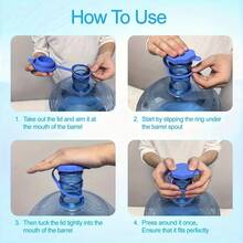 Reusable Silicone Water Bottle Replacement Lid - Suitable For 5 Gallon And 3 Gallon Buckets - 55mm Universal Mouth - Leakproof And Dustproof - Suitable For Outdoor Camping And Kitchen Use - 1 - View 6