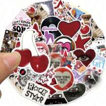 50 张酷炫贴纸 Y2k 贴纸 个性化贴纸 廉价贴纸 乙烯基防水复古贴纸 适用于笔记本电脑、手机、汽车、滑板、水瓶、剪贴簿、电脑、日记本、学校用品、返校 - 彩色 - 查看 5