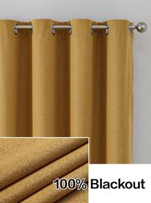 1 件/2 件仿亚麻遮光窗帘，多种尺寸可选，适用于卧室、客厅、家庭影院、餐厅，带拉绳窗帘布，深灰色
