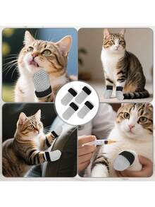 4pcs Cat Claw Covers, Breathable Cat Shoes, Adjustable Cat Anti-Scratch Gloves, Suitable For Bathing And Nail Trimming
