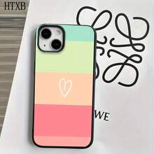 Phone 1PC Fundas protectoras y fundas protectoras de imitación con orificios grandes con estampado de corazones de cinco colores, adecuadas para phone16promax, 16 15pro, 14 14 Plus/14 Promax, 13 13 Pro, 12Pro, 11/11 Pro Pro Series. Regalos Cumpleaños Y Fiestas - Blanco - Ver 8