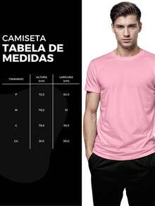 Men's 100% Cotton T-Shirt With Guitar Print - 淺粉色 - 查看 6