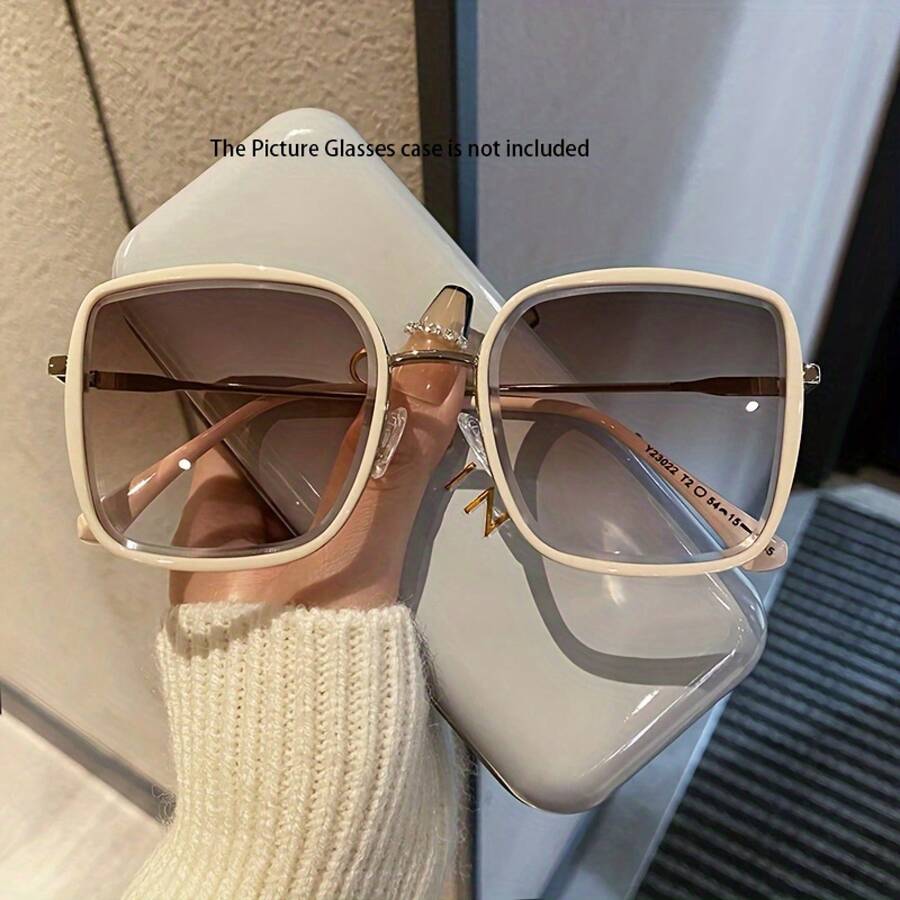 2025 New Fashion Large Frame Glasses Suitable For Women With Round Faces Best Gift For Family And Friends - màu đen - Xem 1