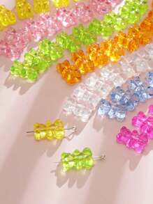 10/50/80/100/200pcs/Set Random Multi-Color Acrylic Small Bear DIY Necklace & Bracelet Accessories - Multicolor - View 4
