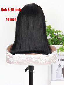 6-16 Inch Bob Wig 13x4 Lace Front Wigs Human Blended Hair Pre Plucked Short Bob Wig Lace Frontal Wigs For Women Human Blended Hair Bob Wig 180% Density Straight Wigs Natural Color(Blended Wigs-A Mix Of Human Blended Hair And Synthetic) - SNatural - View 3